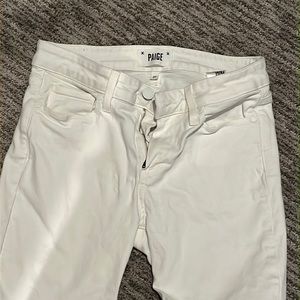 Size 27 Crisp White Paige Skyline Ankle Peg Skinny Jeans Like-New